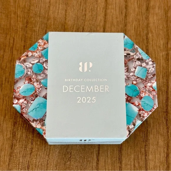 Turquoise Dog Tag Charm Necklace - December Birthday Necklace by Bomb Party - Picture 4 of 4